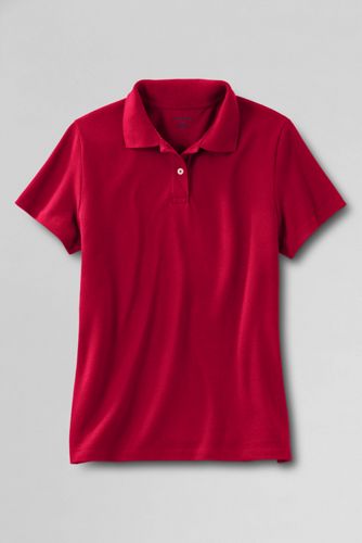 Women's Short Sleeve Natural Fit Mesh Polo Shirt