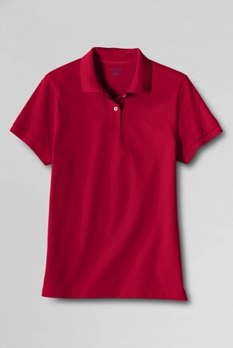 Women's Short Sleeve Natural Fit Banded Mesh Polo Shirt