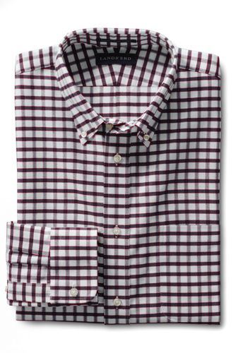 Lands' End Men's Buttondown Pattern Hyde Park Dress Shirt