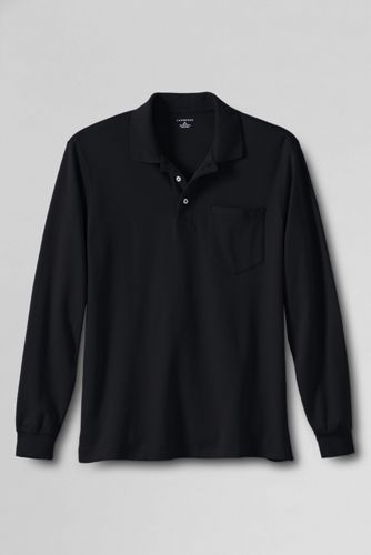 Men's Long Sleeve Pima Polo Shirt with Pocket