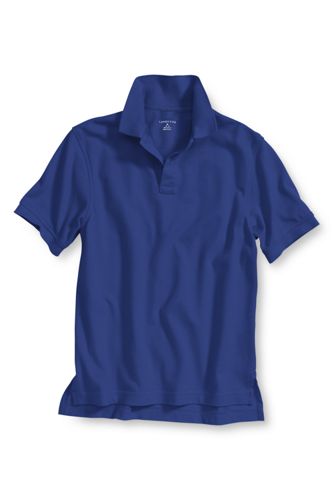 Lands' End Short Sleeve Solid Mesh Polo