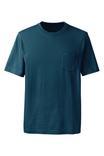 【ランズエンド LANDS' END】メンズ・スーパーT／ポケット付き／半袖/XL/グリーン