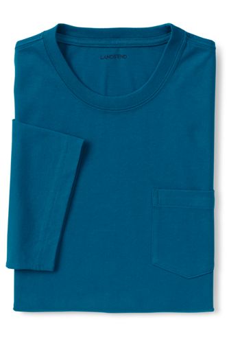 【ランズエンド LANDS' END】メンズ・スーパーT／ポケット付き／半袖/XL/ブルー