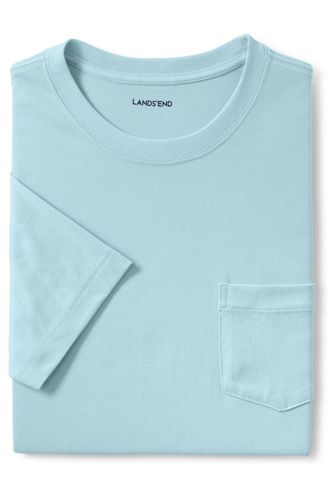 【ランズエンド LANDS' END】メンズ・スーパーT／ポケット付き／半袖/XXL/ブルー