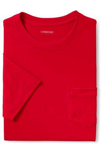 【ランズエンド LANDS' END】メンズ・スーパーT／ポケット付き／半袖/XXL/ピンク