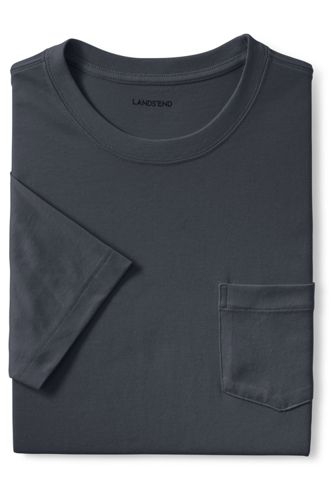 【ランズエンド LANDS' END】メンズ・スーパーT／ポケット付き／半袖/XXL/グレー