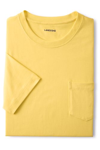 【ランズエンド LANDS' END】メンズ・スーパーT／ポケット付き／半袖/XXL/イエロー