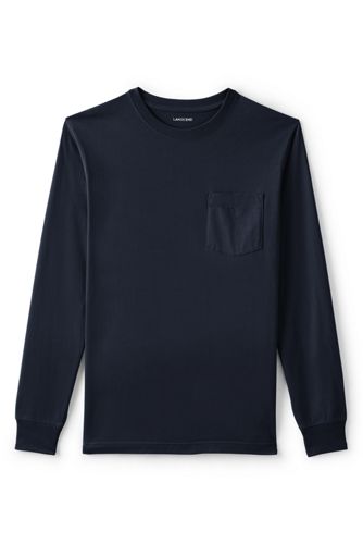 【ランズエンド LANDS' END】メンズ・スーパーT/無地/ポケット付き/長袖 ランズエンド
