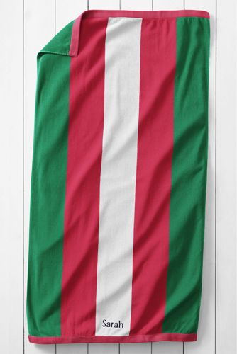Vertical Rugby Stripe Beach Towel