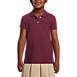 Little Girls Short Sleeve Feminine Fit Mesh Polo Shirt, Front