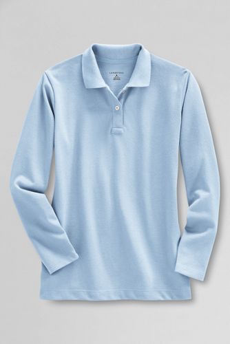Uniform Long Sleeve Feminine Fit Mesh Polo Shirt