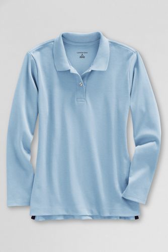 Girls%27+Long+Sleeve+Feminine+Fit+Interlock+Polo+Shirt