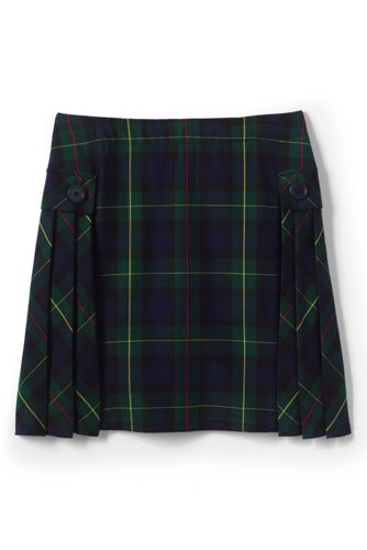 School Uniform Side Pleat Plaid Skort (Above The Knee)