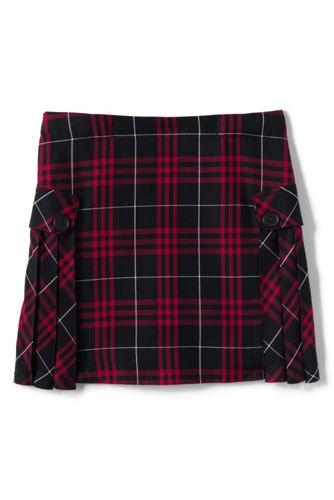 Little Girls' Side Pleat Plaid Skort (Above The Knee)
