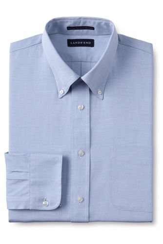 Men's Long Sleeve Buttondown Solid Pinpoint Shirt