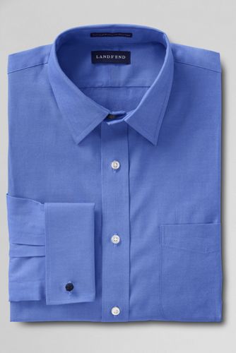 Men's Long Sleeve Straight Collar Pinpoint Dress Shirt