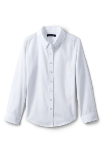 Little Girls' Long Sleeve No Iron Pinpoint Blouse