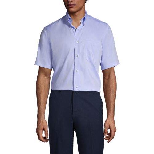 Men's Short Sleeve No Iron Pinpoint Dress Shirt