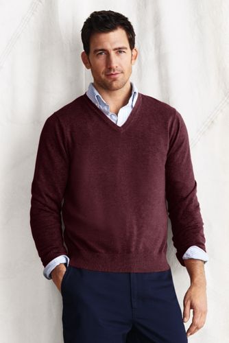 Men's Fine Gauge Supima Cotton V-neck Sweater