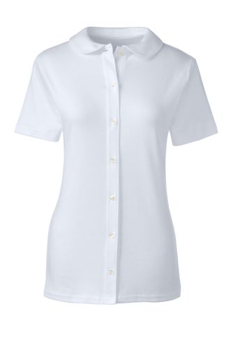 School Uniform Short Sleeve Peter Pan Knit Top