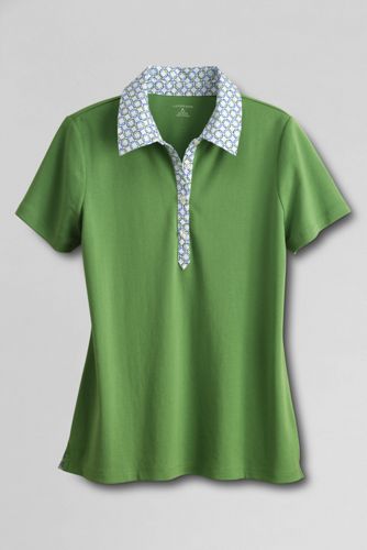 Women%27s+Short+Sleeve+Woven+Collar+Polo+Shirt