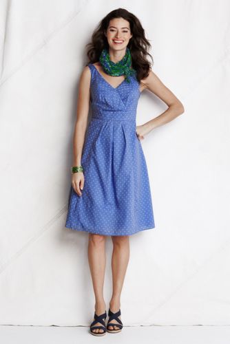 Women's Floral Cotton Lawn Empire Waist Dress