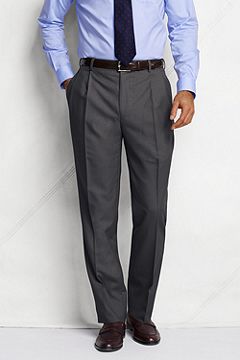 Land's End Pleat Front Tailored Fit Year'rounder Wool Dress Pants 429808