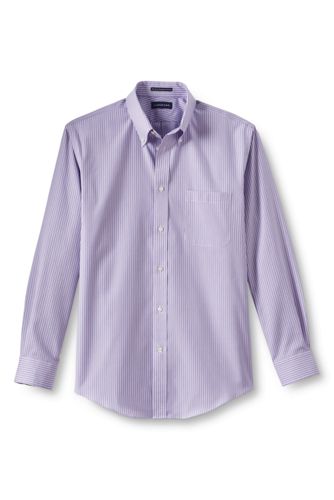 Men's Long Sleeve Pattern No Iron Pinpoint Buttondown Dress Shirt