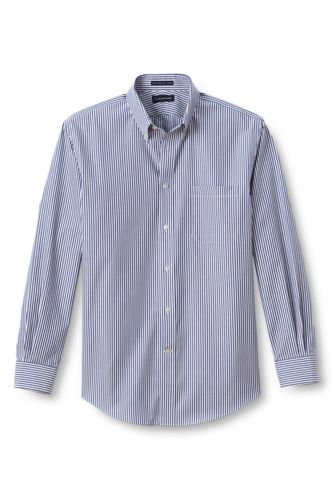 Men's Long Sleeve Pattern No Iron Pinpoint Buttondown Dress Shirt