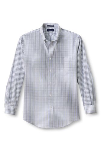 Men's Long Sleeve Pattern No Iron Pinpoint Buttondown Dress Shirt