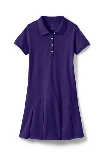 Girls' Short Sleeve Mesh Polo Dress