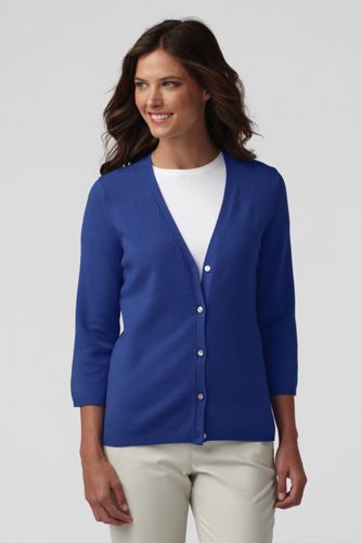 Women's Petite Performance 3/4-sleeve V-neck Cardigan