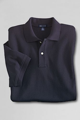Men's Short Sleeve Blue Mesh Polo