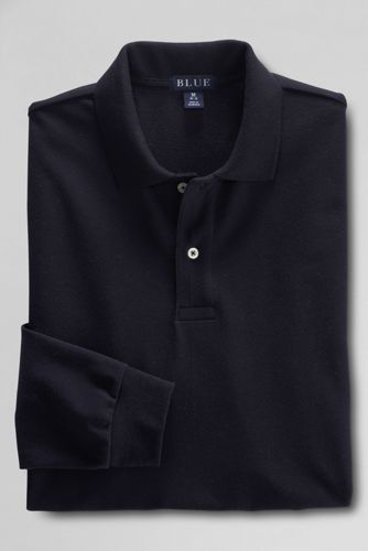 Men's Big Long Sleeve Mesh Polo