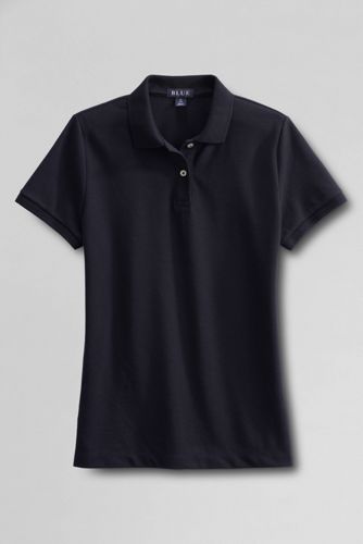 Women's Short Sleeve Blue Mesh Polo