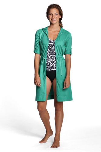 Women's Cotton Jersey Roll Sleeve Cover-up