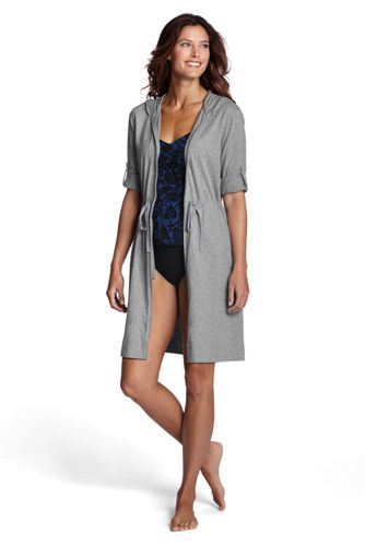 Women's Roll-sleeve Hooded Cover-up 