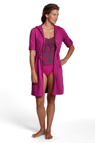Women's Cotton Jersey Roll Sleeve Cover-up