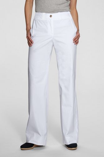 Women's Pre-hemmed Stretch Chino Wide Leg Trousers