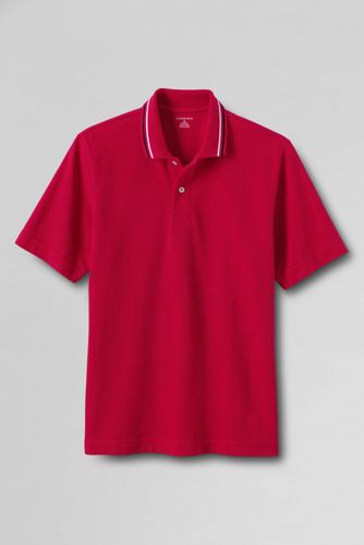 Men's Short Sleeve Tipped Basic Mesh Polo