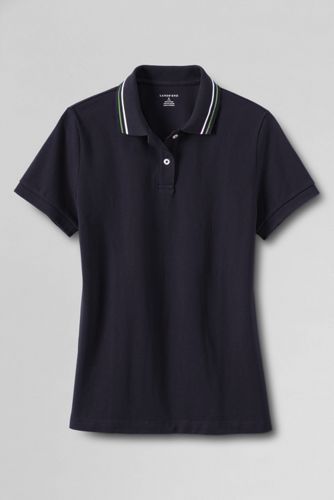 Women's Short Sleeve Tipped Basic Mesh Polo
