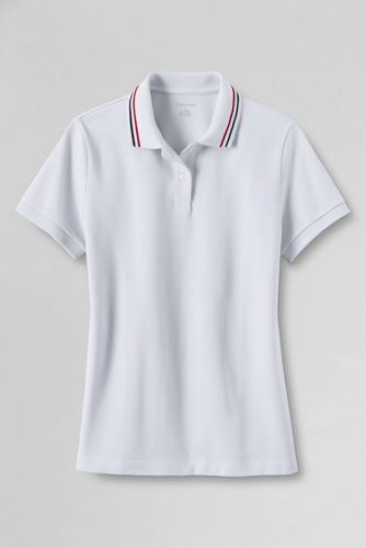 Women's Short Sleeve Tipped Basic Mesh Polo