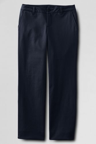 Juniors' Plain Front Stain Resistant Stretch Chino Pants