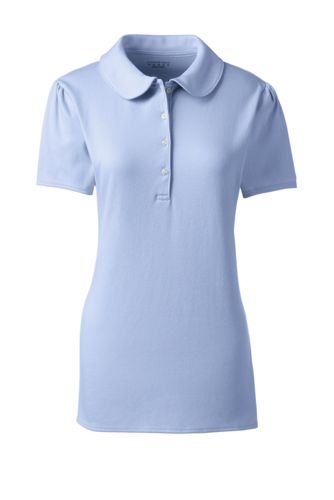 Women's Short Sleeve Knit Peter Pan Polo Shirt