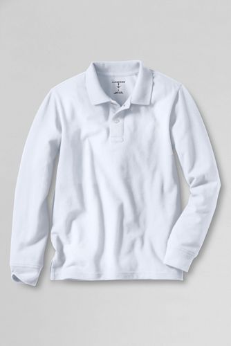 Boys' Long Sleeve Solid Vintage Polo Shirt