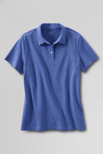 Women's Regular Short Sleeve Recycled Cotton Polo Shirt - True Blue, XS