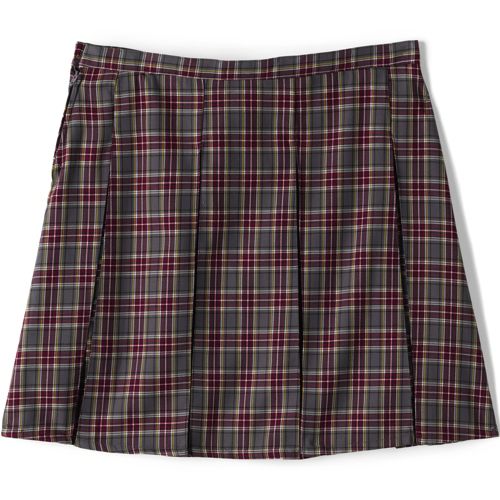 School Uniform Custom Women's Plaid Box Pleat Skirt Above Knee