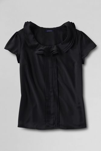 Women's Short Sleeve Ruffle Collar Shirt