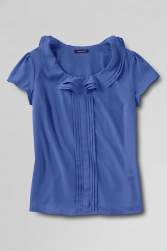 Women's Short Sleeve Ruffle Collar Shirt