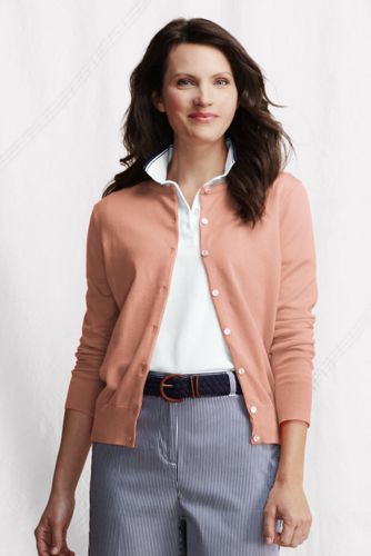 Women's Long Sleeve Supima Fine Gauge Cardigan